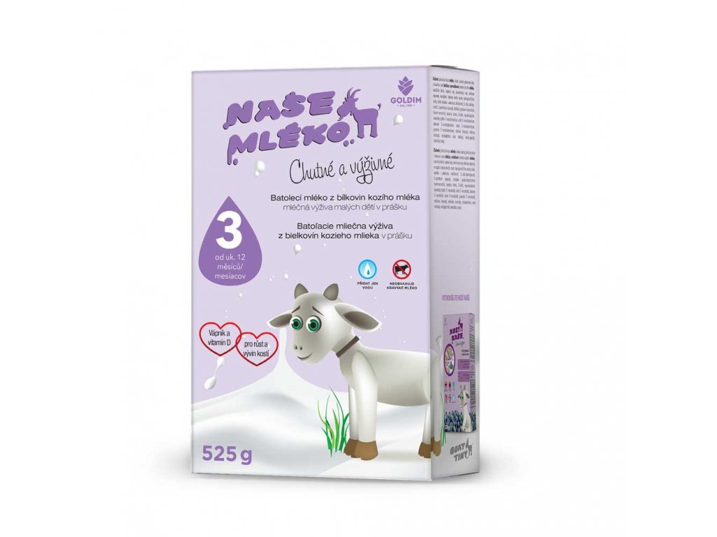 Levně NAŠE MLÉKO 3 batol.výživa z kozího mléka 12m+ 525g