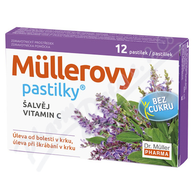 Levně Müllerovy pastilky se šalvějí bez cukru 12ks ZP