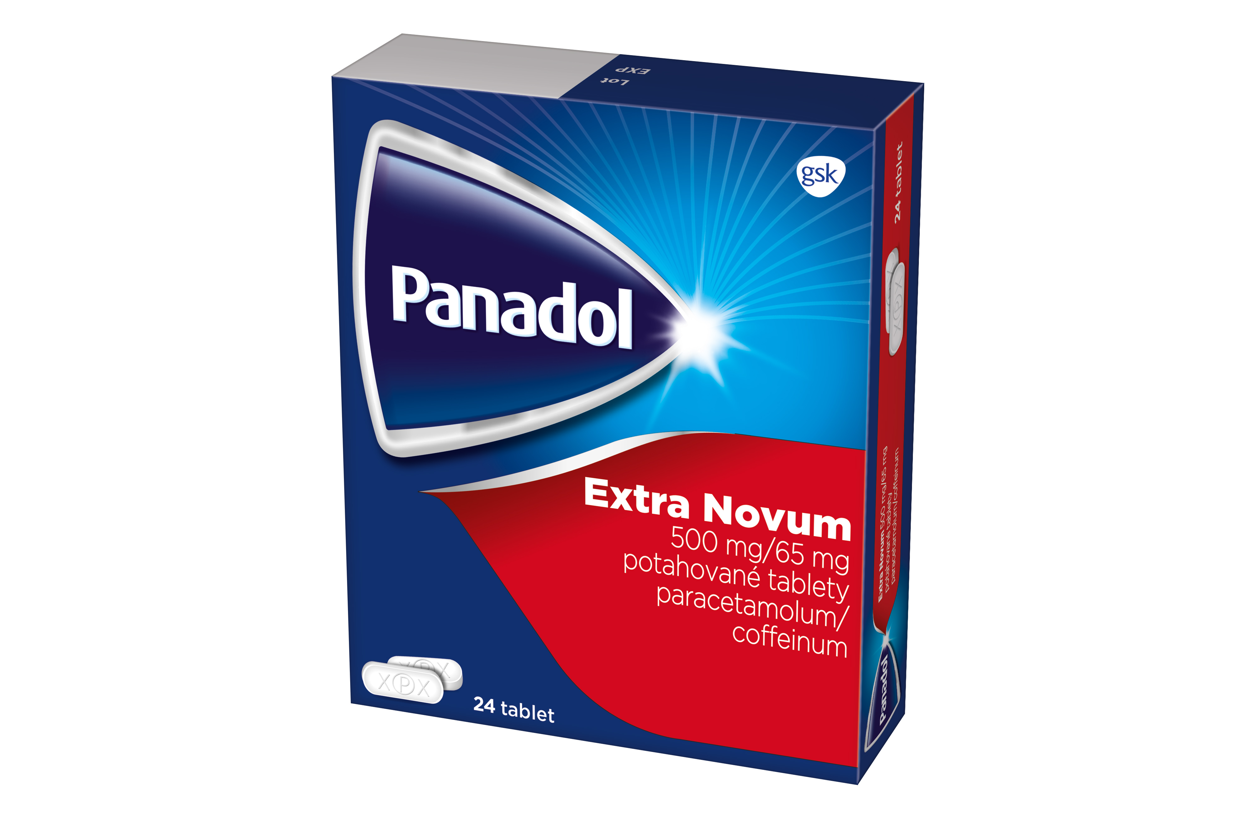 Levně Panadol Extra Novum 500mg/65mg, tablety na bolest a snížení horečky 24 tablet