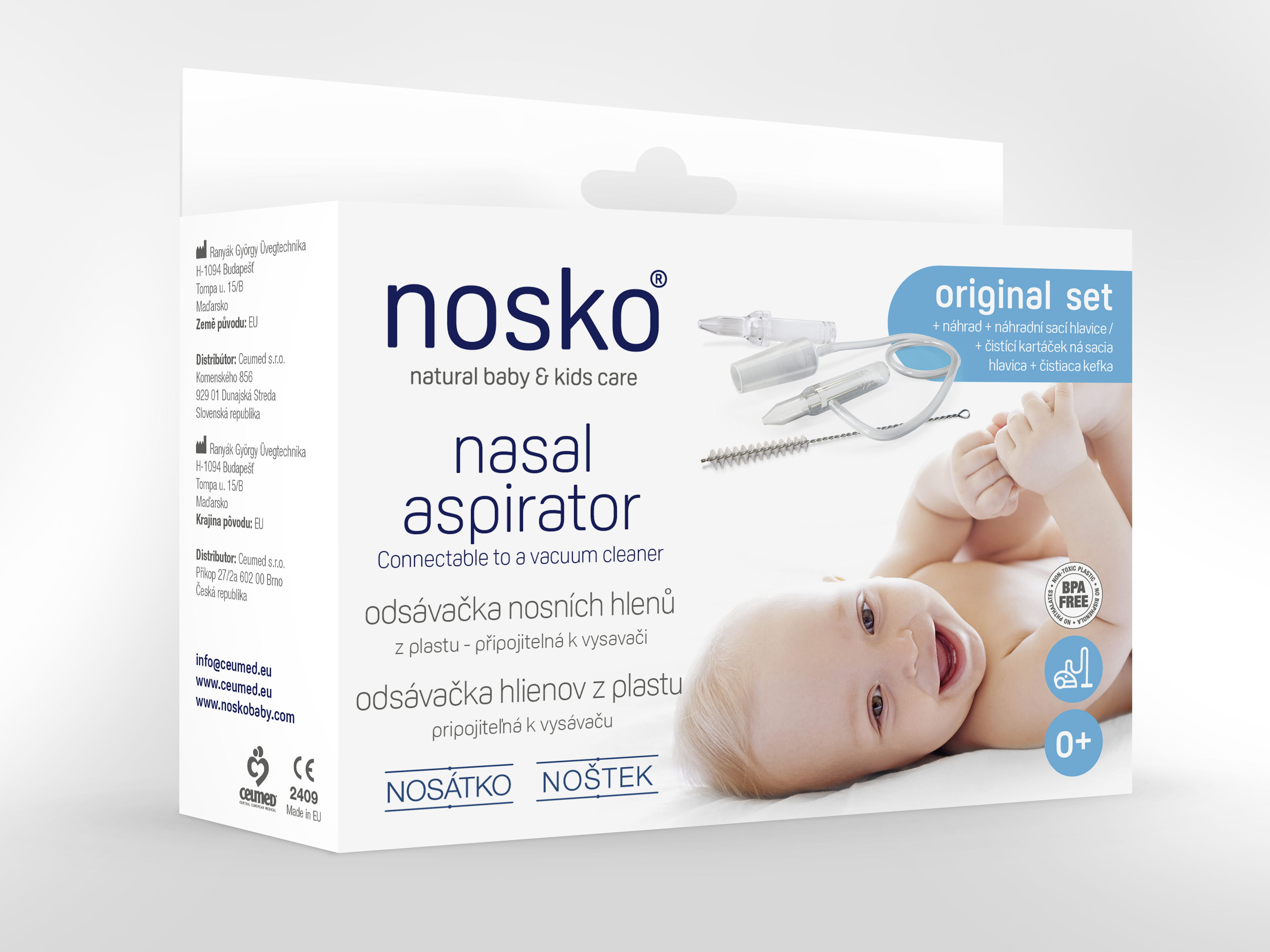 Levně Nosátko odsávačka nosních hlenů plast sada