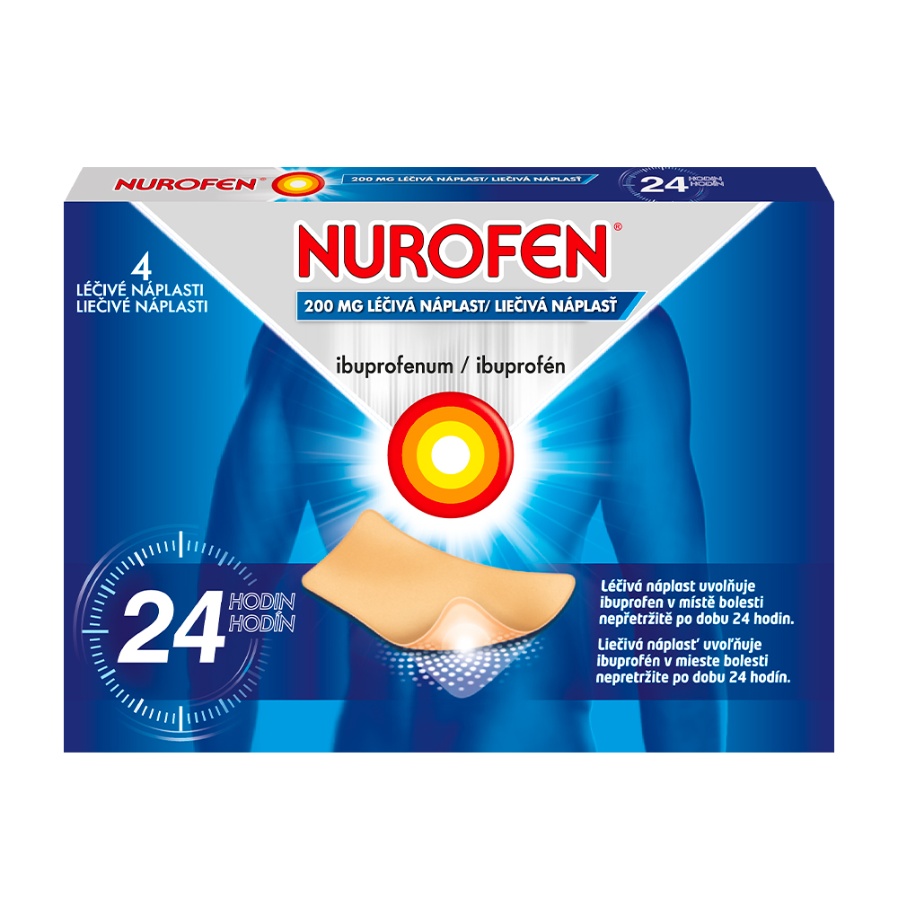 Levně Nurofen 200mg 4 léčivé náplasti