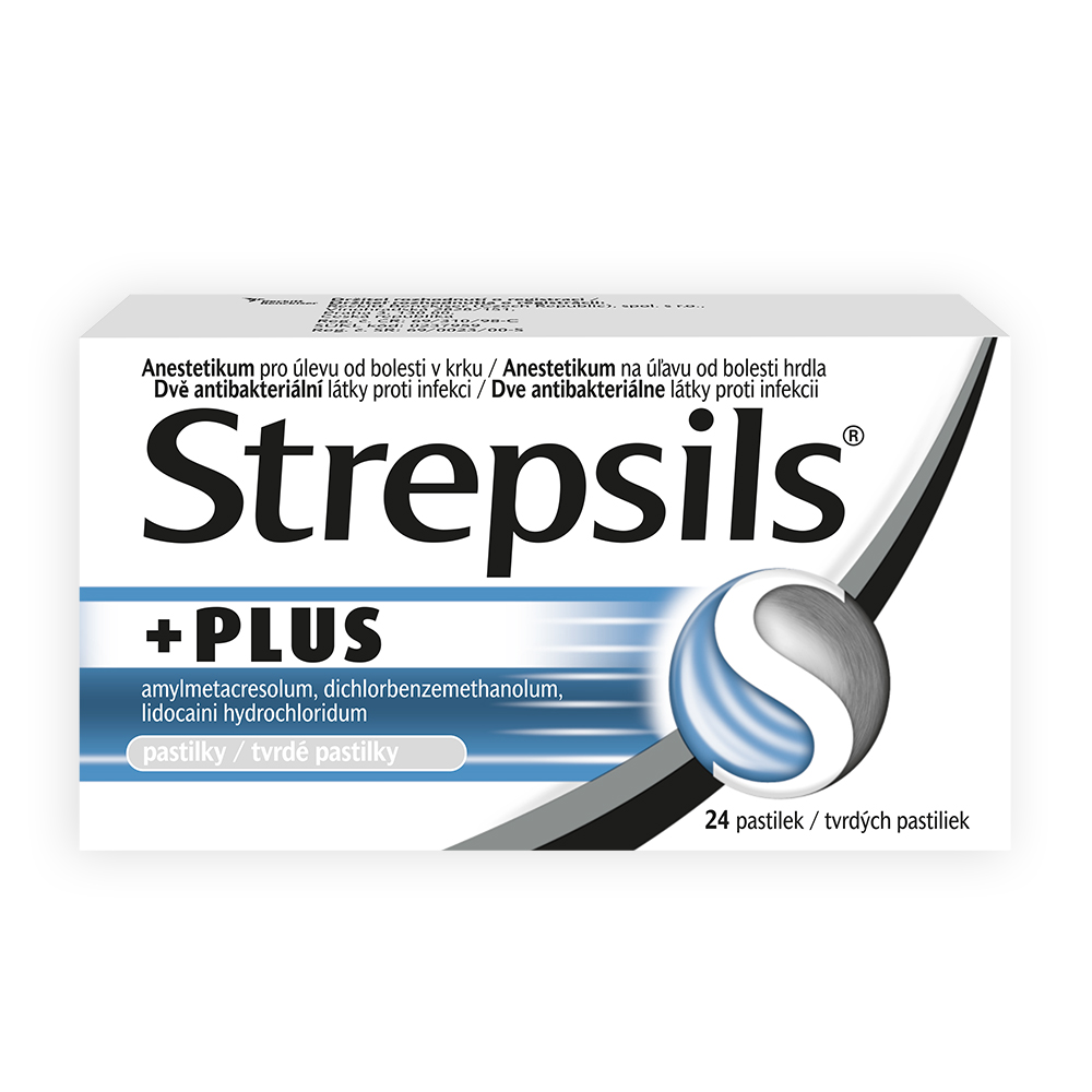 Levně Strepsils Plus 0.6mg/1.2mg/10mg, 24 pastilek