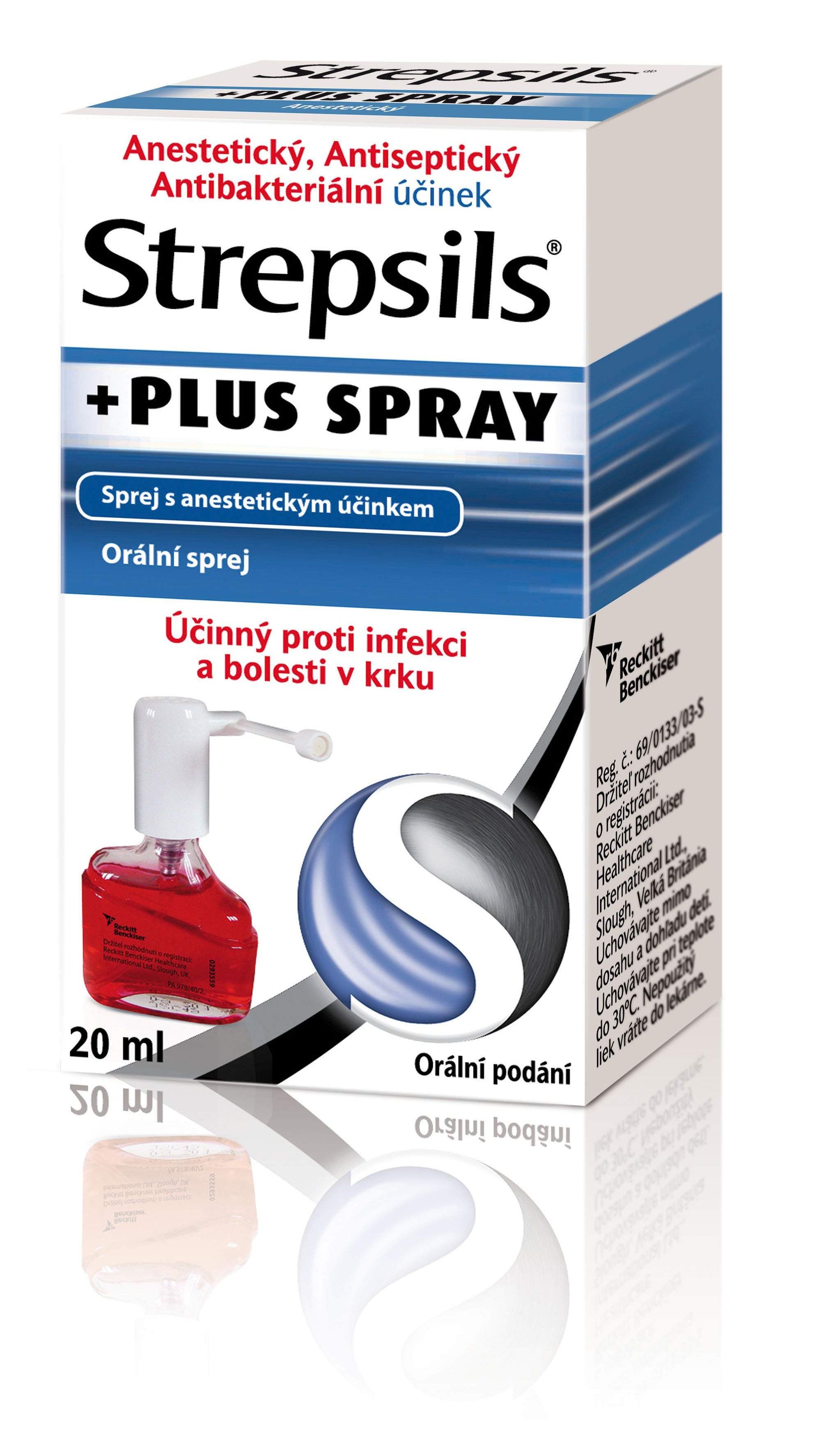 Levně Strepsils Plus spray 20ml, sprej s anestetickým účinkem