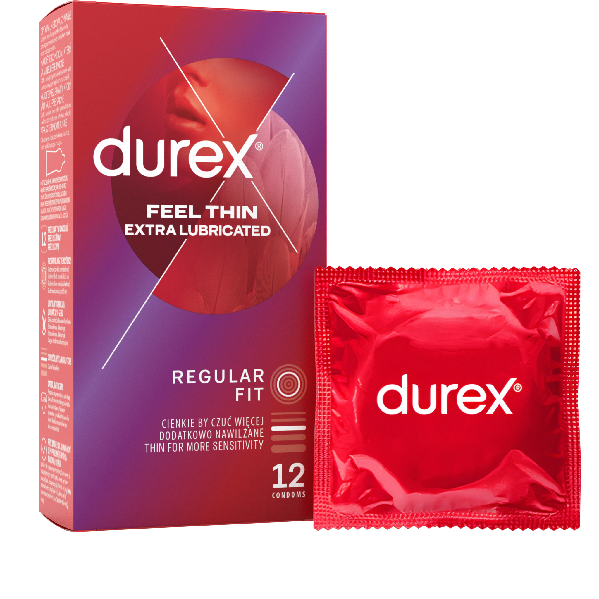 Levně Prezervativ DUREX Feel Thin Extra Lubricated 12ks