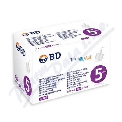 Levně Inzulinové jehly BD 0.25x5mm (31G) 100ks