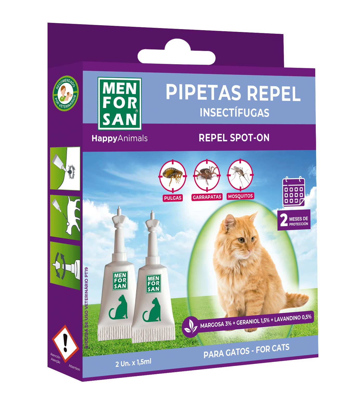 Levně Menforsan Antiparazitní pipety pro kočky 2x1.5ml
