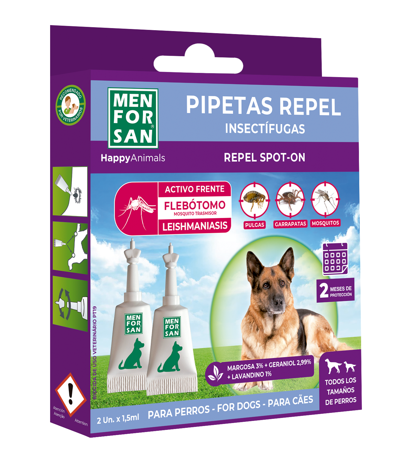 Levně Menforsan Antiparazitní pipety pro psy 2x1.5ml
