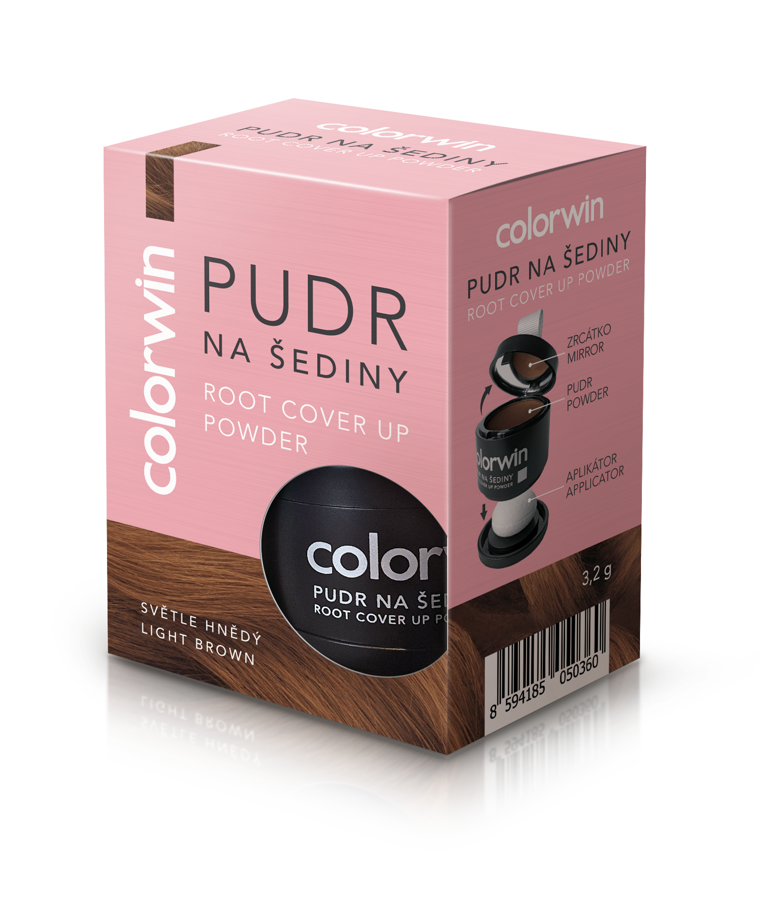 Levně Colorwin pudr na šediny a odrosty světle hnědý 3.2g