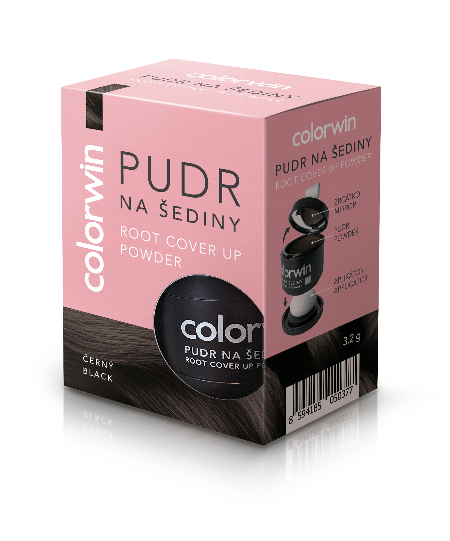 Levně Colorwin pudr na šediny a odrosty černý 3.2g