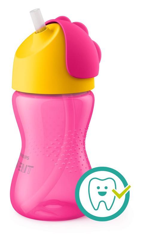 Levně Philips AVENT Hrneček s ohebným brčkem 300 ml dívka