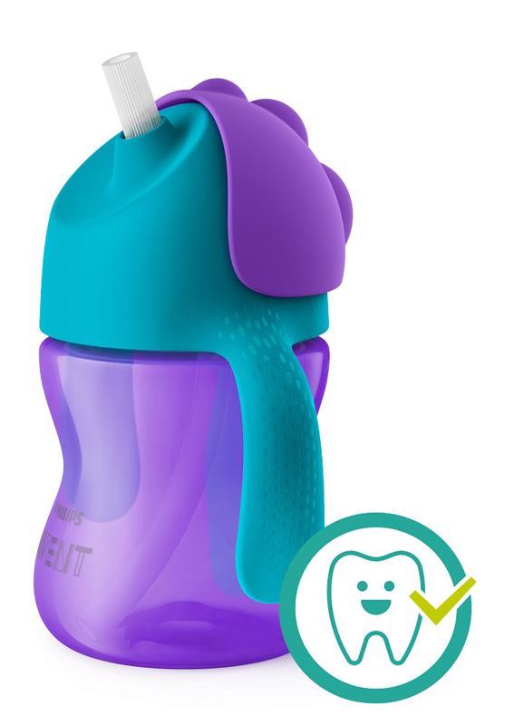 Levně Philips AVENT Hrneček s ohebným brčkem 200 ml dívka