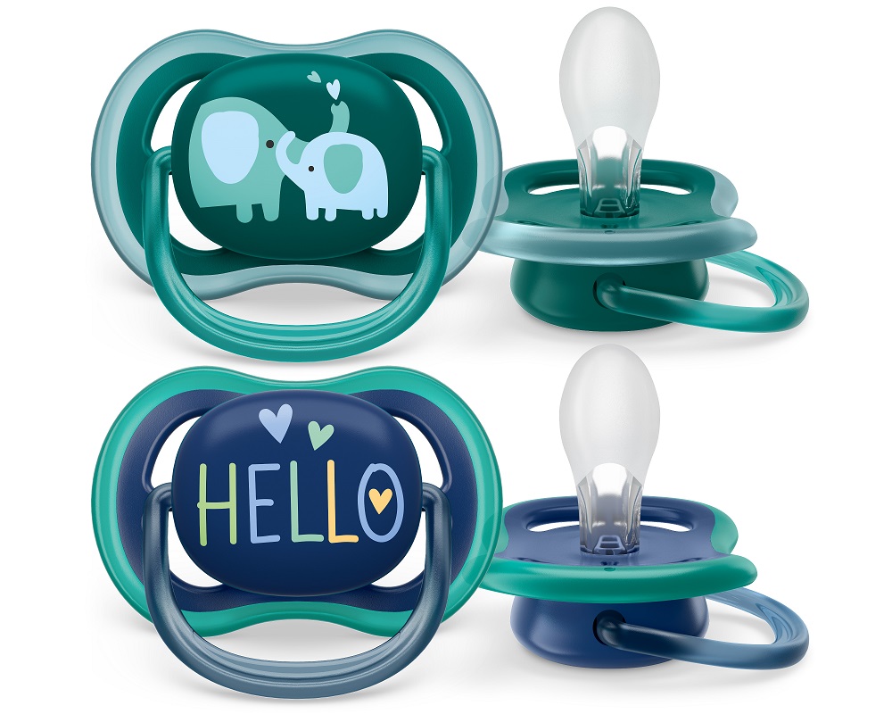Levně Philips AVENT Šidítko Ultra air 18m+ chlapec (slon), 2ks