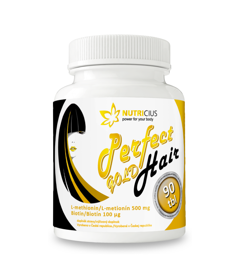 Levně Perfect HAIR gold methion.500mg+biotin100ug tbl.90