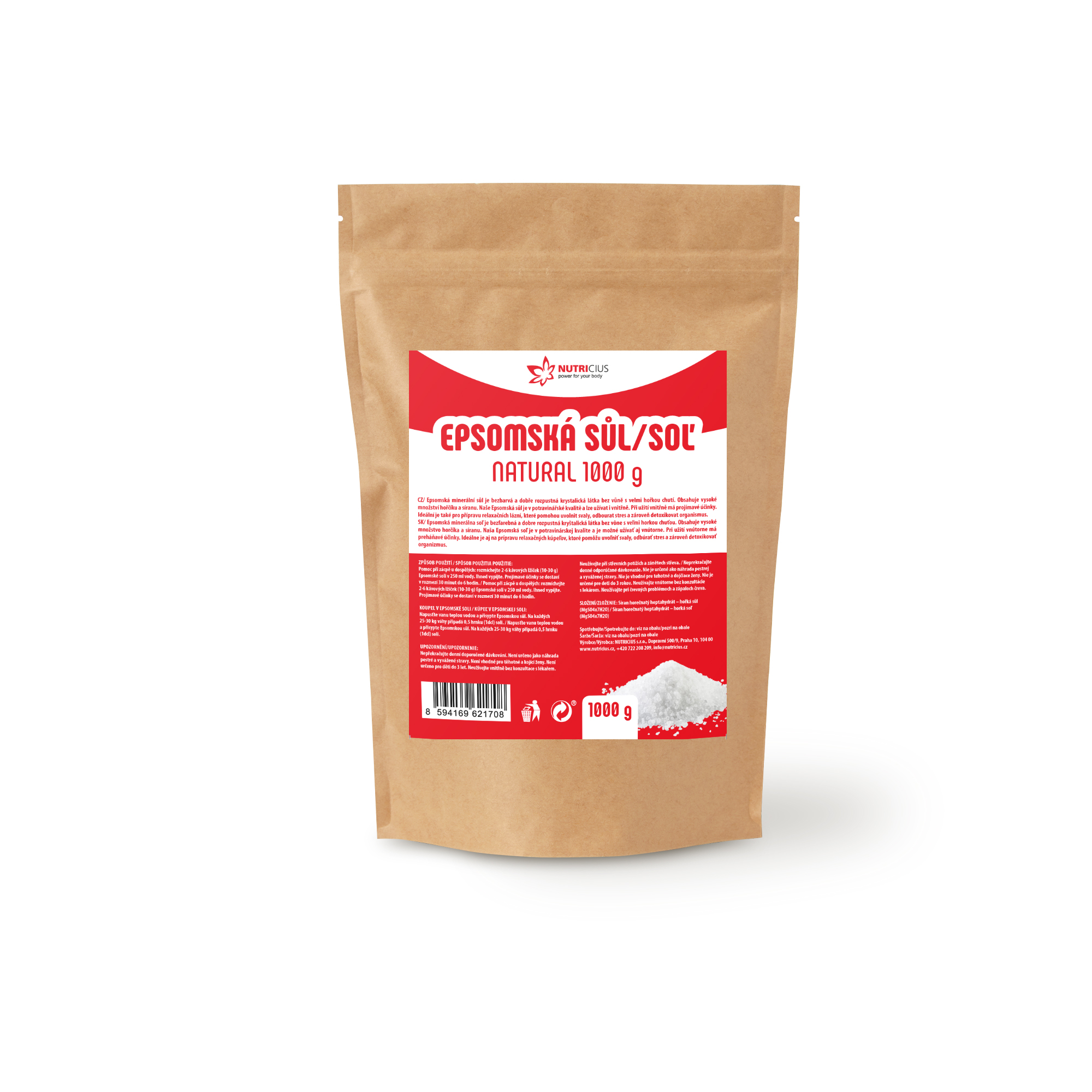 Levně Epsomská sůl NATURAL 1000g