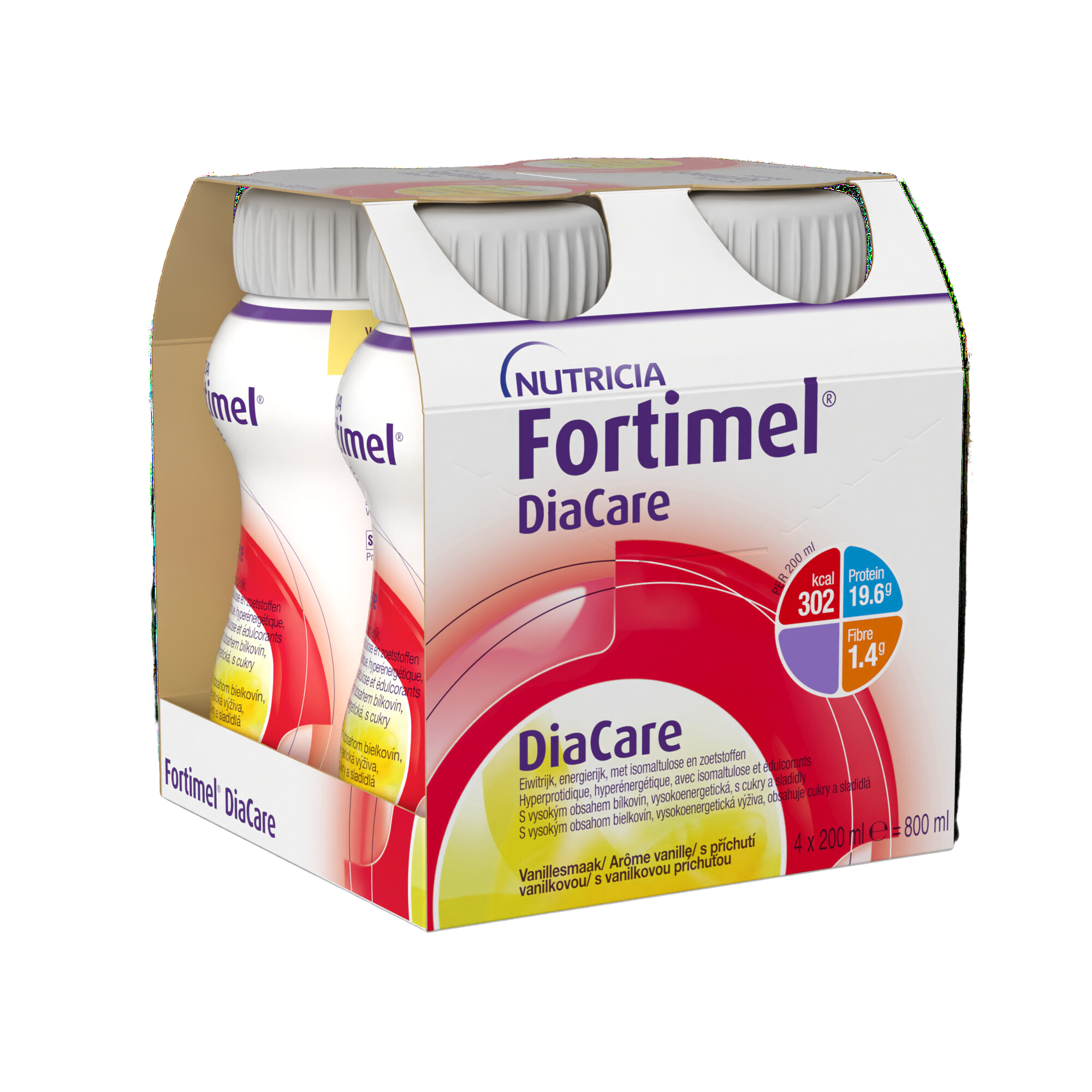 Levně Fortimel DiaCare s příchutí vanilky por.sol.4x200ml