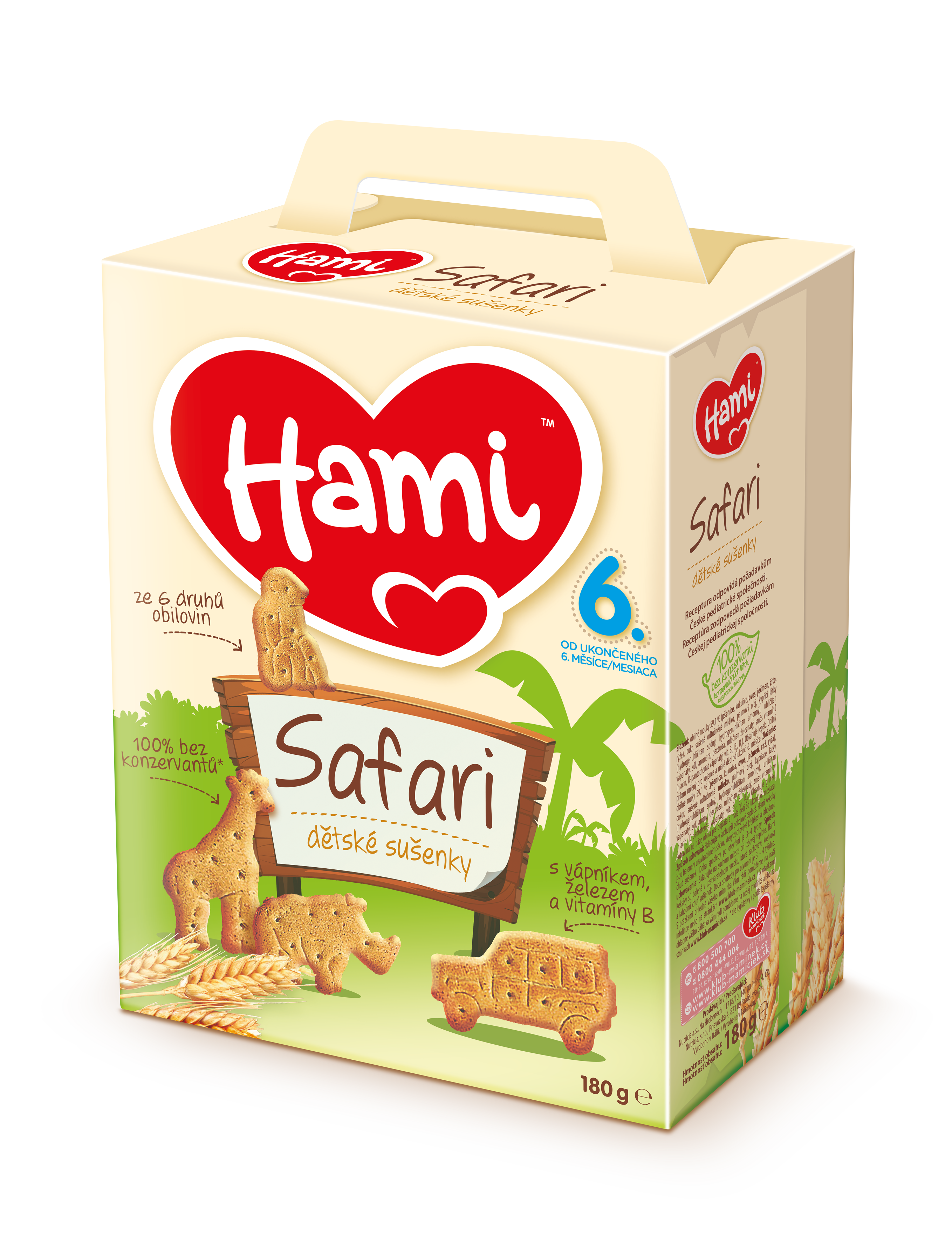 Levně Hami Safari dětské sušenky 180g 6M