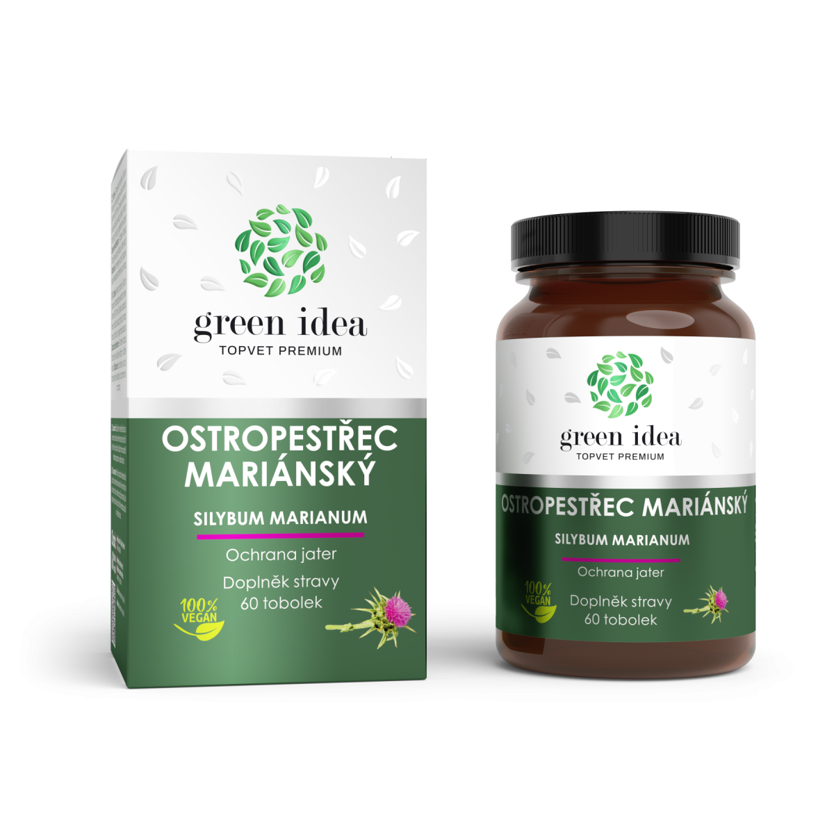 Levně Green Idea Ostropestřec mariánský bylinné tobolky 60ks