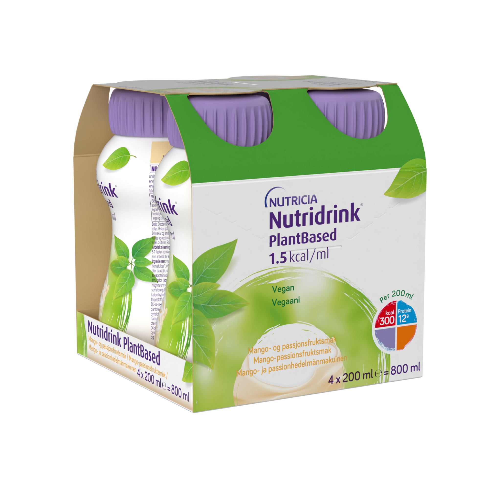 Levně Nutridrink PlantBased s příchutí mango/marakuja 4x200 ml