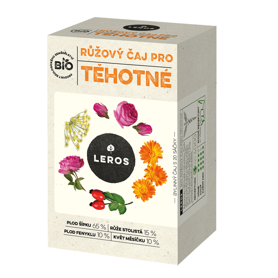 Levně LEROS Růžový čaj pro těhotné BIO 20x2g