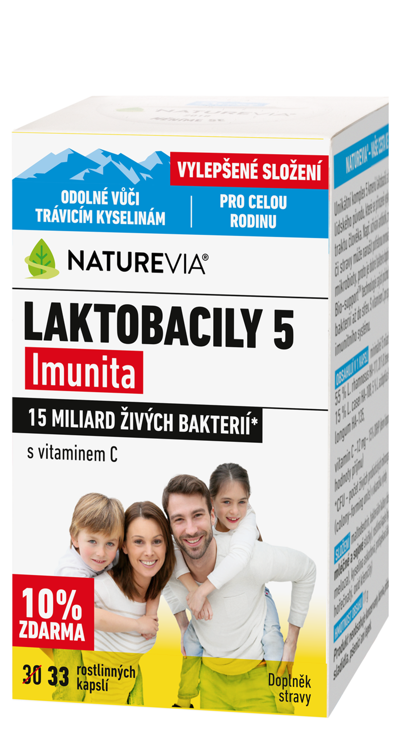 Levně NatureVia Laktobacily 5 Imunita cps.33