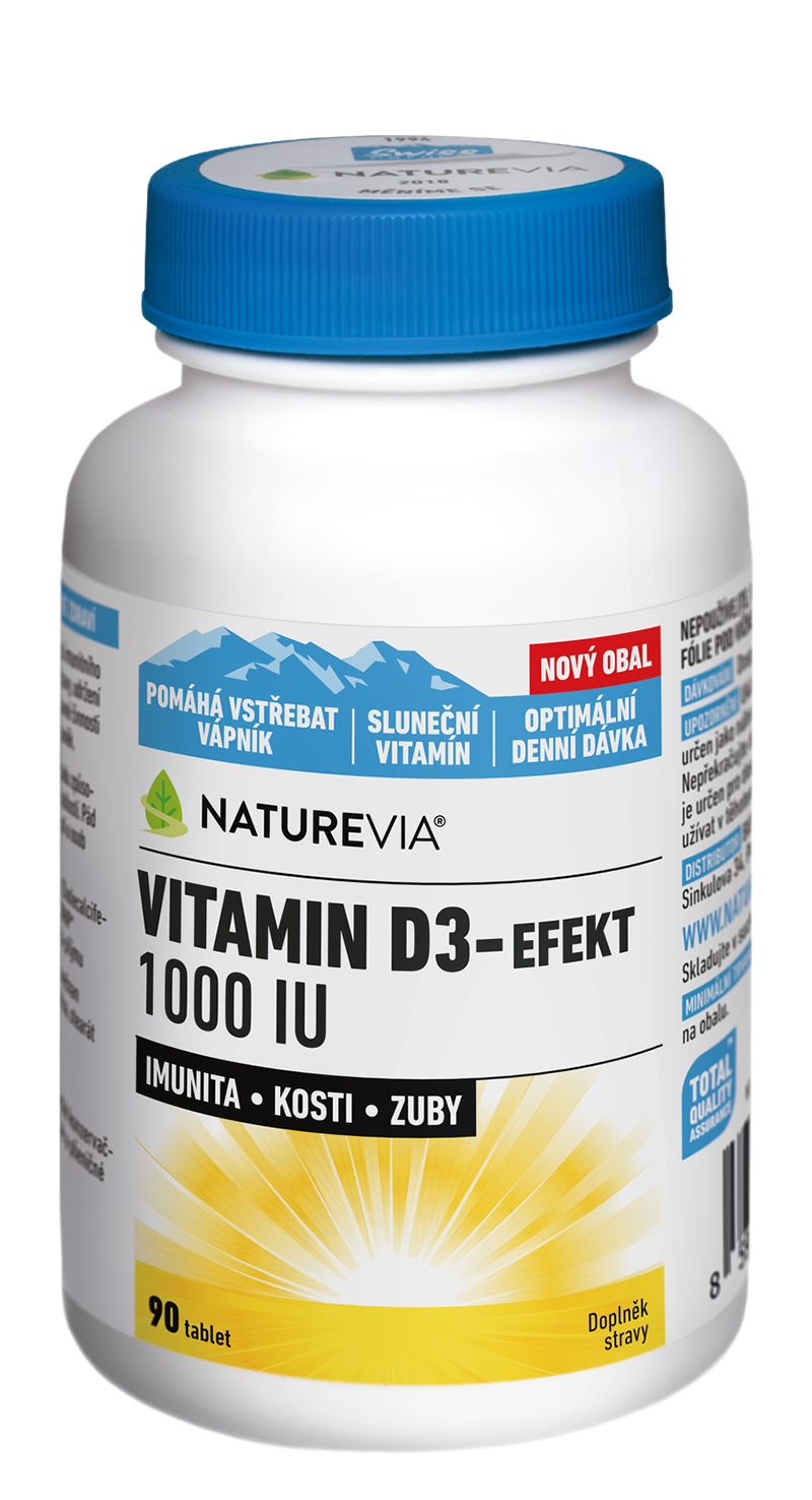 Levně NatureVia Vitamin D3-Efekt 1000 IU tbl.90