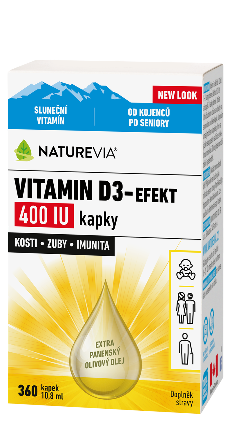 Levně NatureVia Vitamin D3-Efekt 400 IU kap.10.8ml