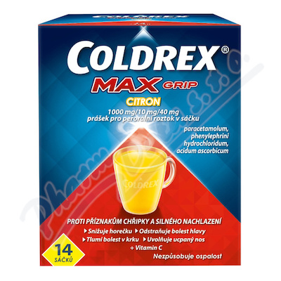 Levně Coldrex MAXGrip Citron 1000mg/10mg/40mg por.plv.14
