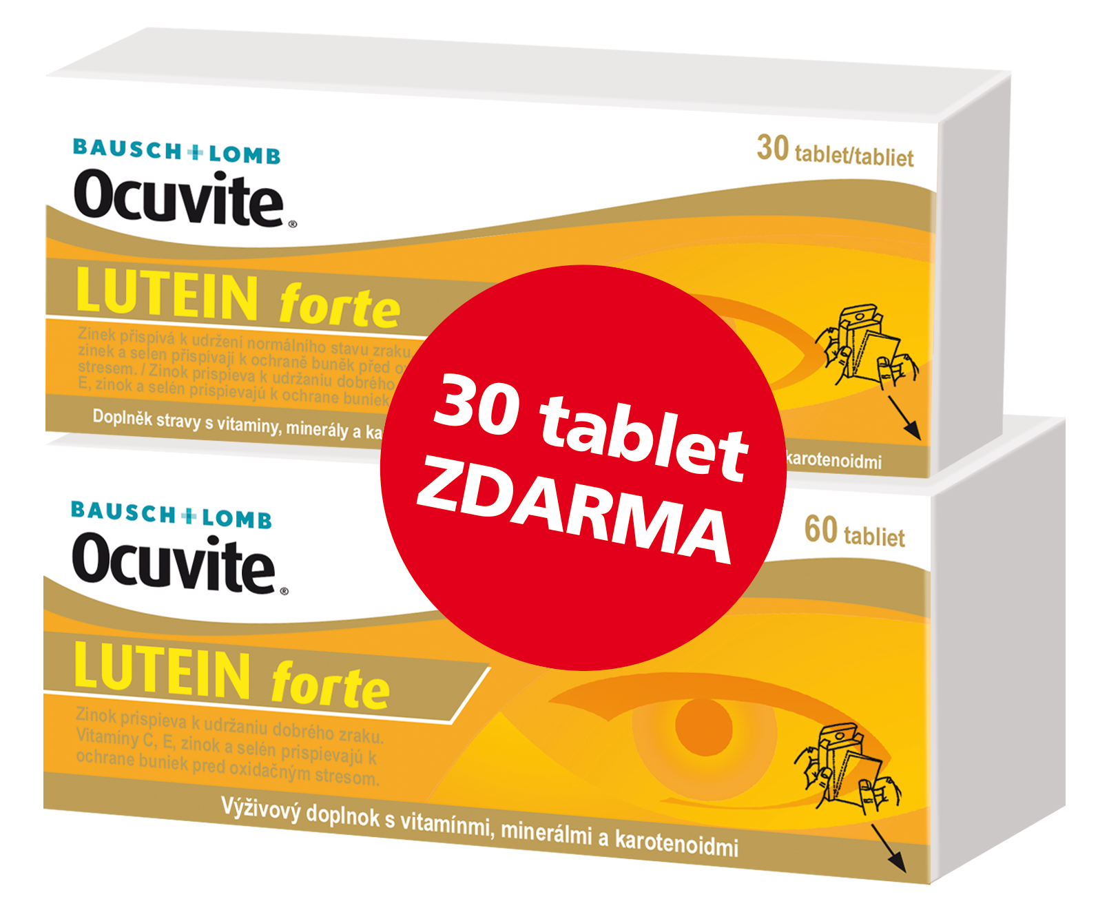 Levně Ocuvite LUTEIN forte tbl.60+30 ZDARMA