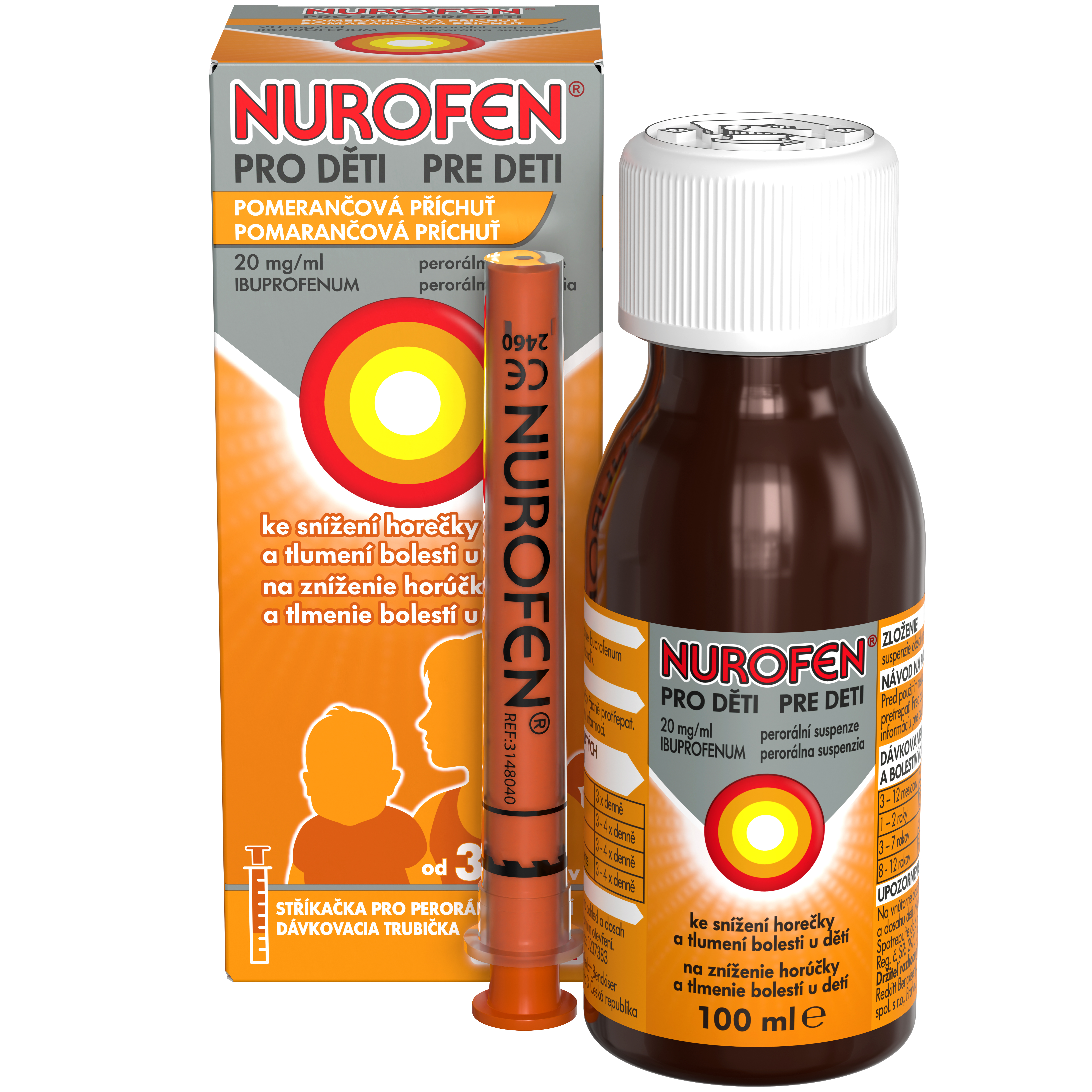 Levně Nurofen pro děti 20mg pomeranč, perorální suspenze 100ml