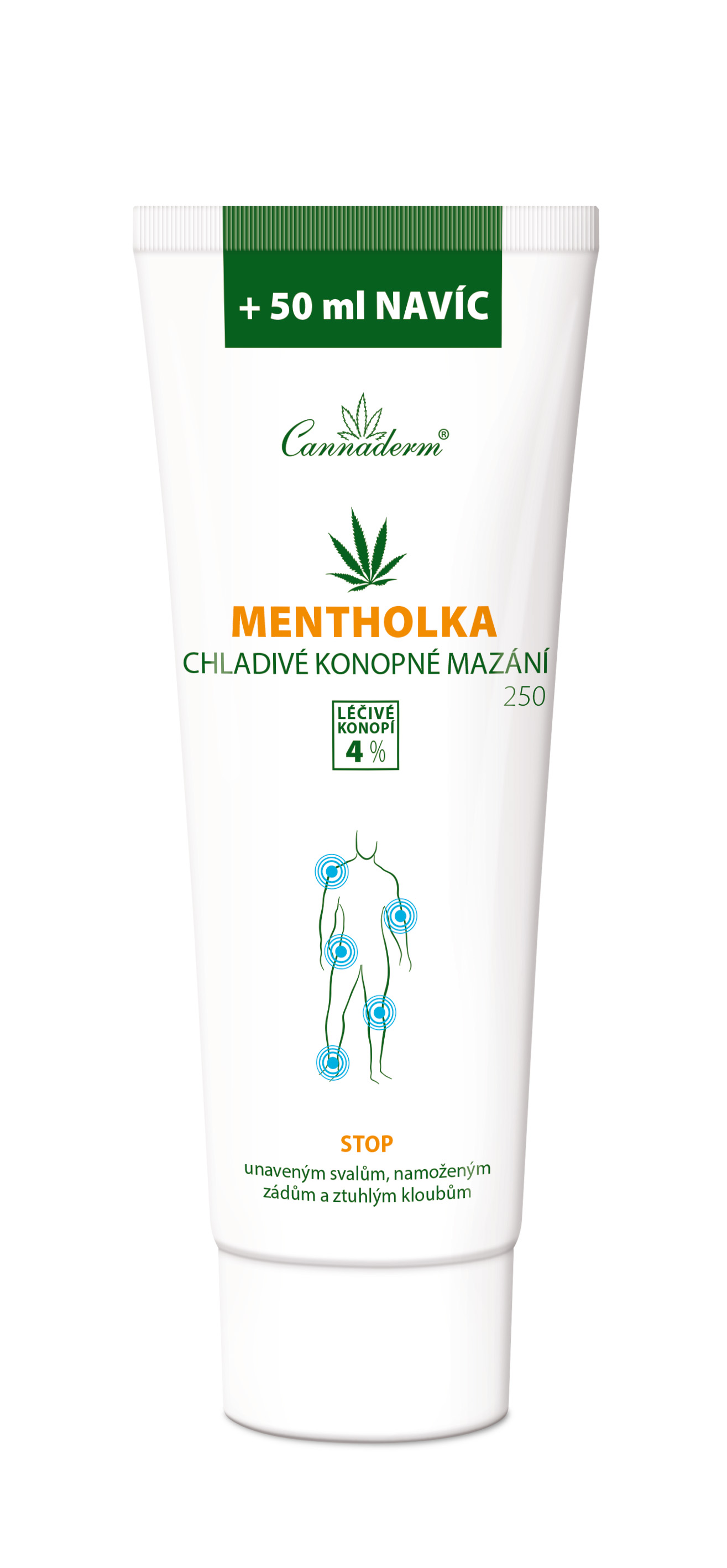 Levně Cannaderm Mentholka chladivé konopné mazání 250 ml