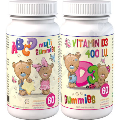 Levně ABCD Multi Gummies+D3 Gummies 2x60 pektin.bonbon.