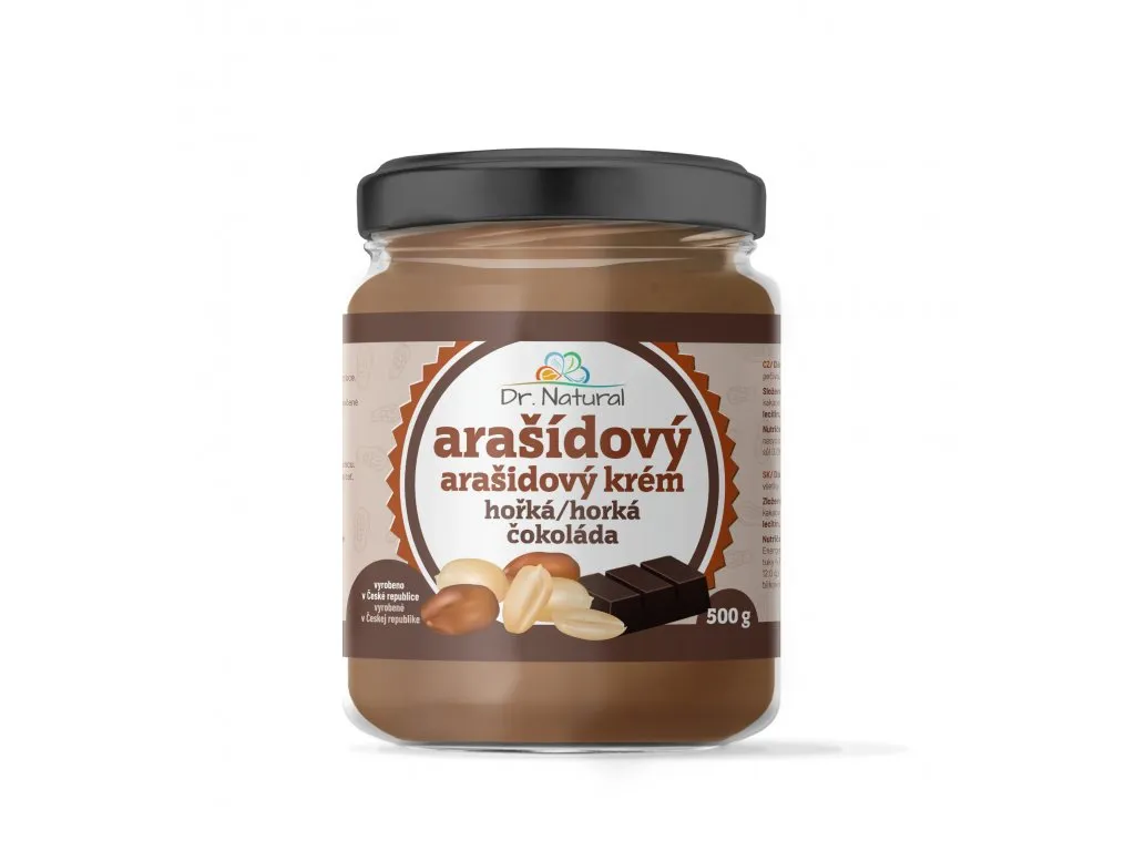 Levně Dr.Natural Arašídový krém s hořkou čokoládou 500g