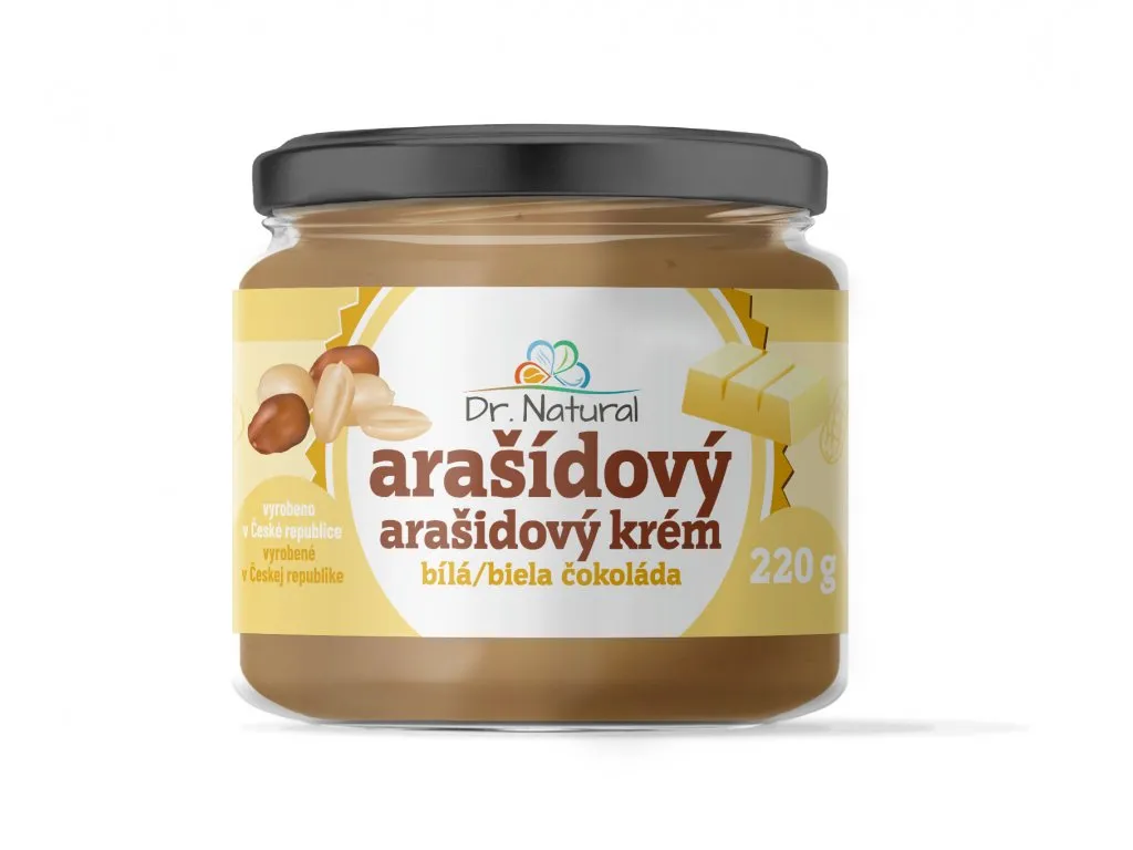 Levně Dr.Natural Arašídový krém s bílou čokoládou 220g