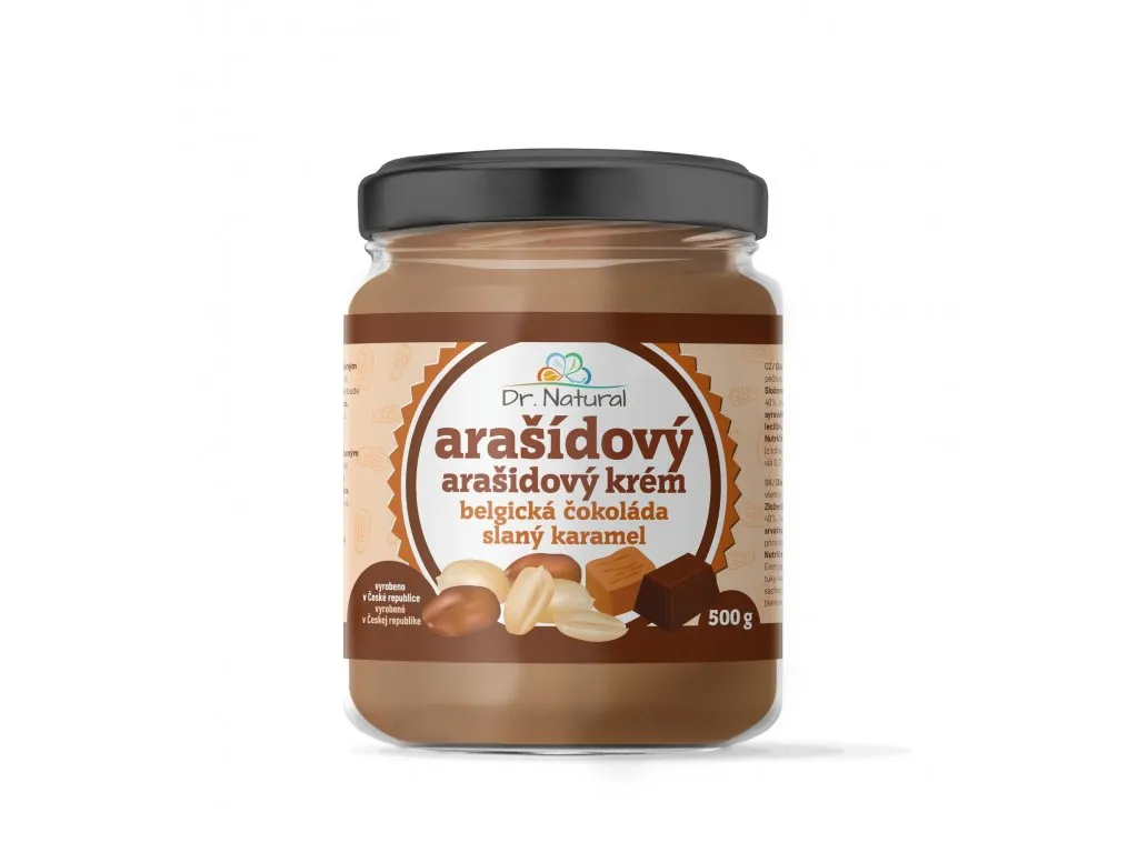 Levně Dr.Natural Arašídový krém belgická čokoláda slaný karamel 500g