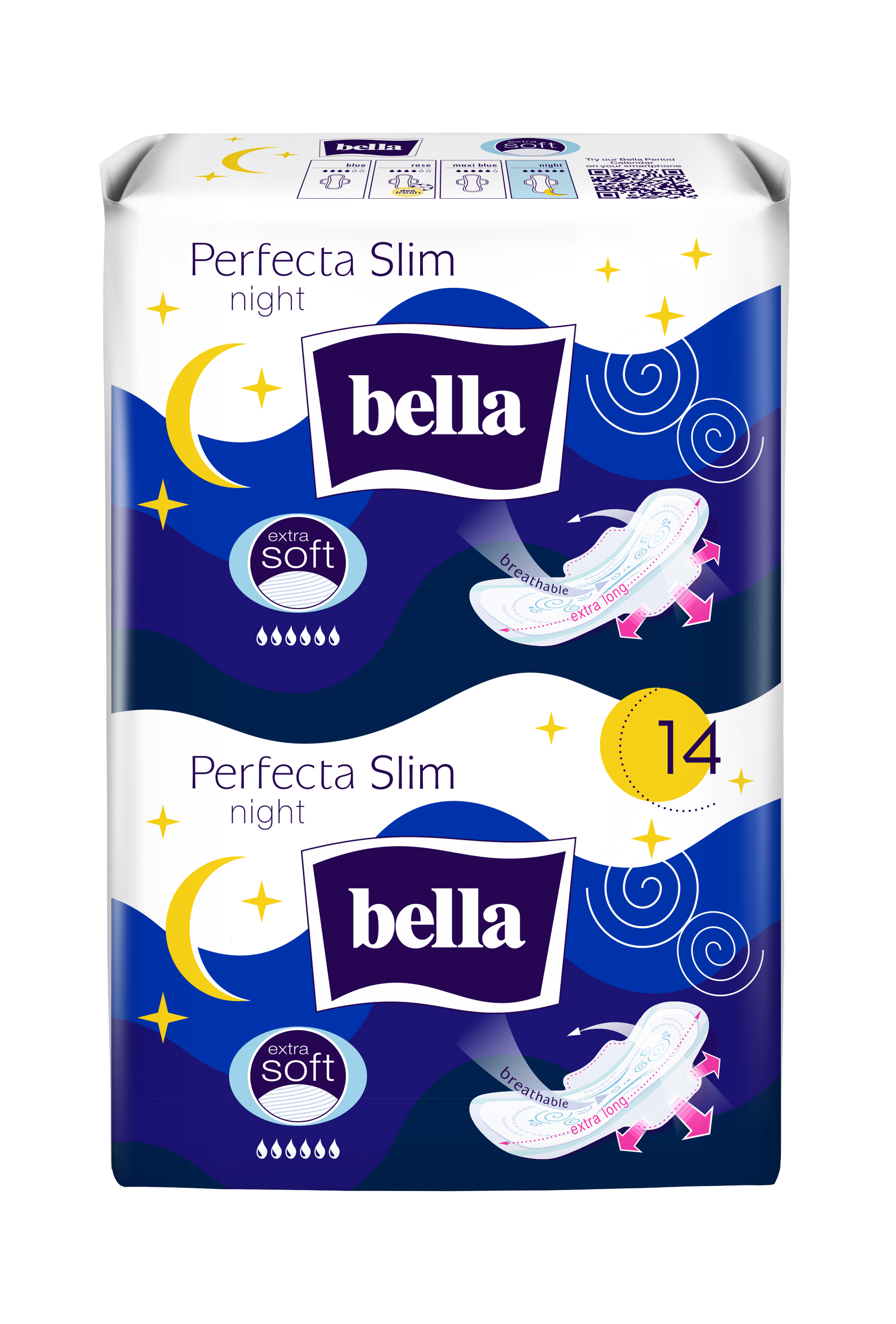 Levně Bella Perfecta Slim night extra soft vložky 14ks