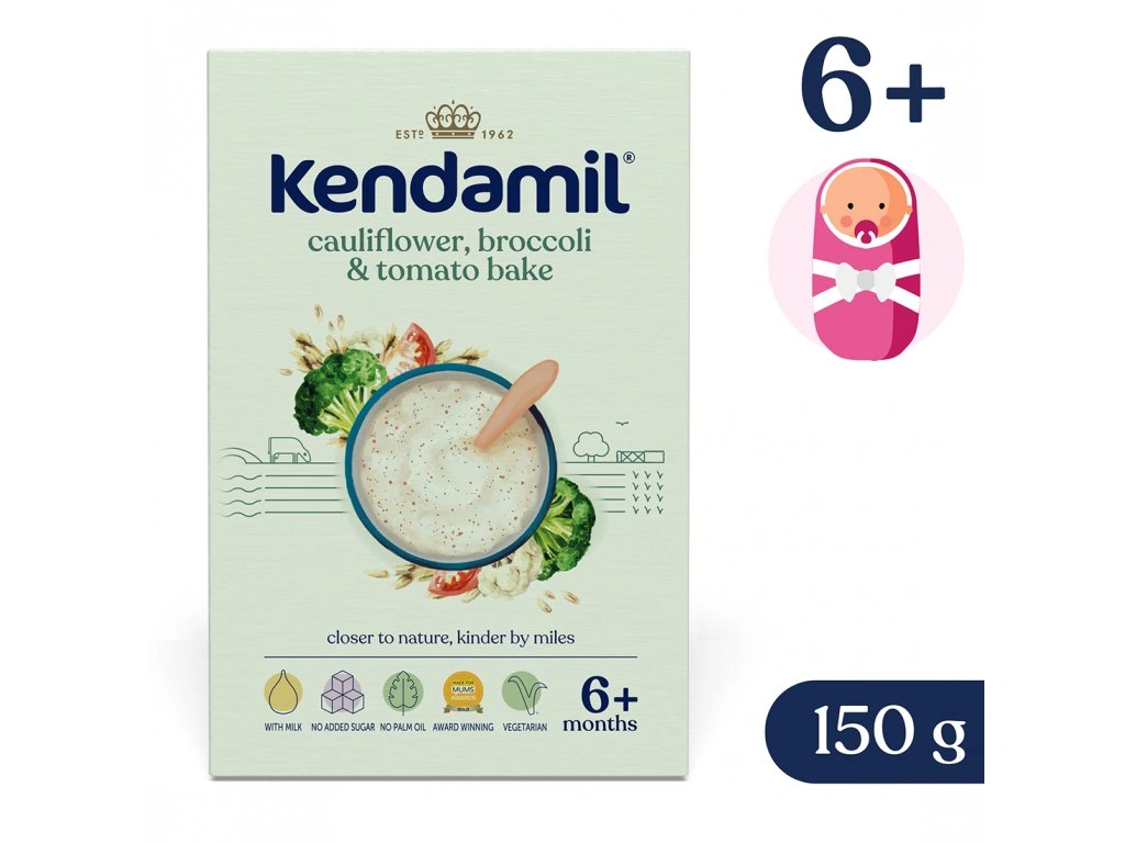 Levně Kendamil Mléčná kaše s brokolicí, květákem a rajčaty (150 g)