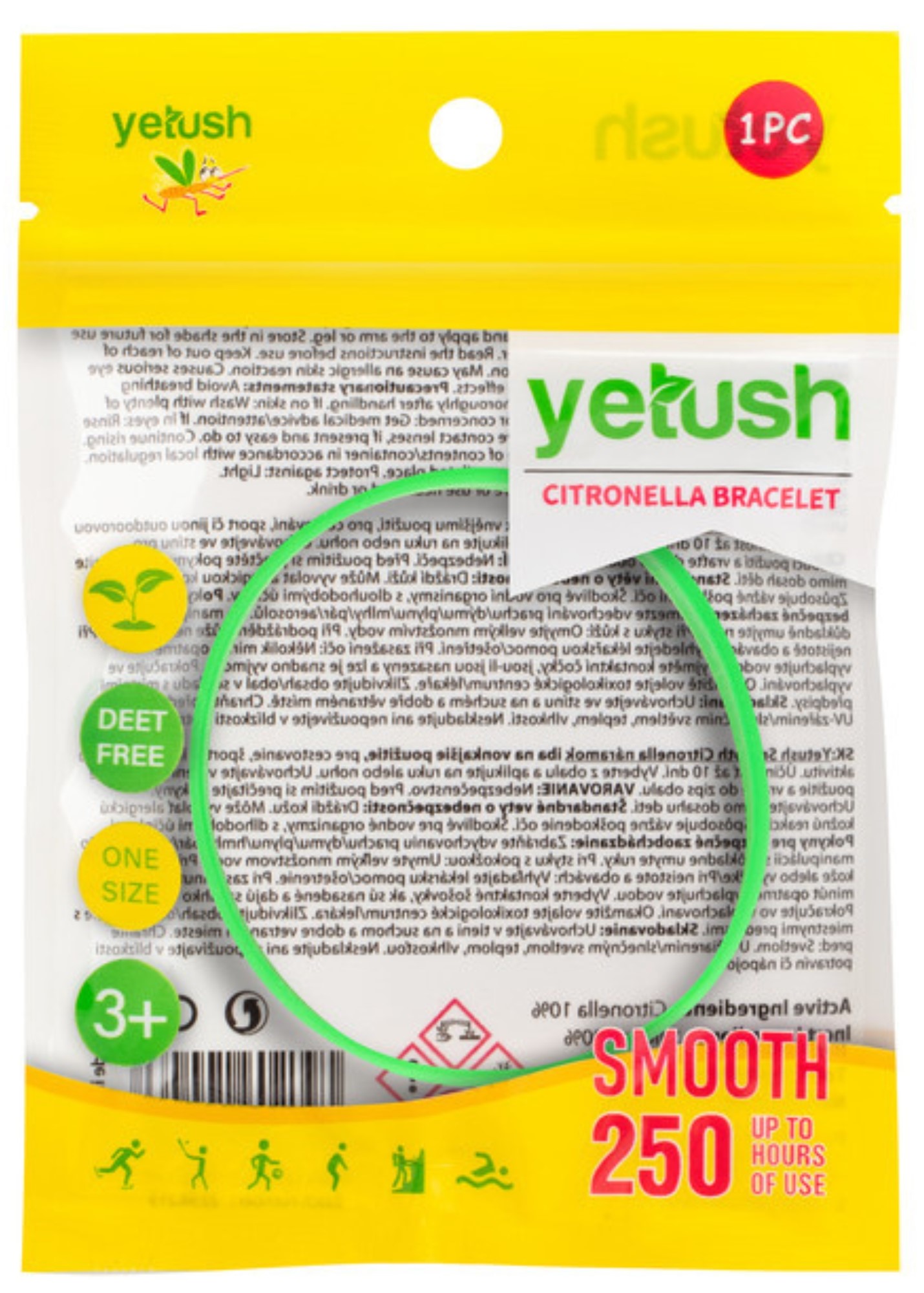 Levně Náramek s citronellovou vůní zelený Yetush