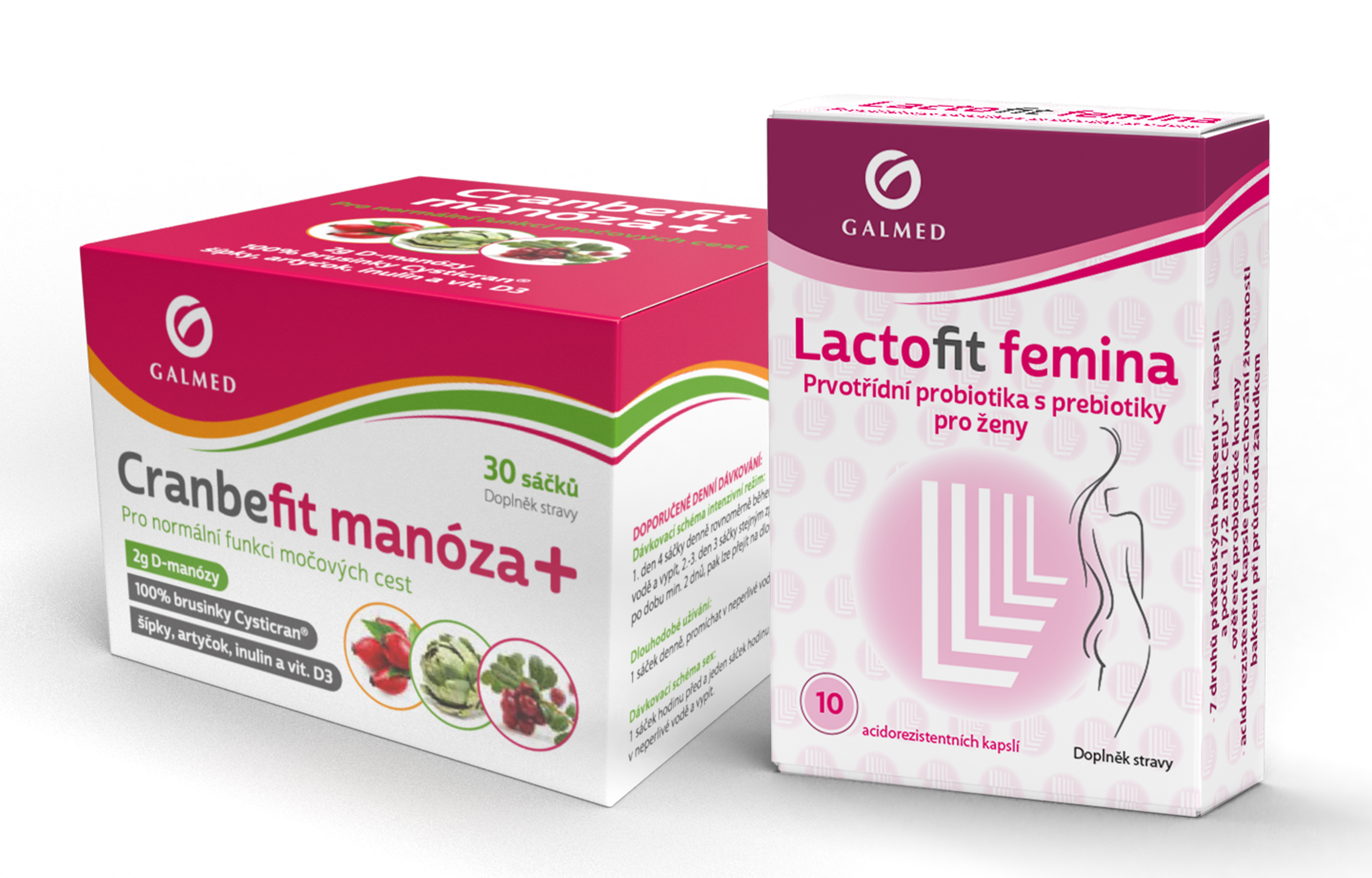 Levně ForFit Cranbefit manóza 30 sáčků + Lactofit Femina cps 10