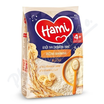 Levně Hami Ml.kaše na dobrou noc rýžová banán 210g 4M