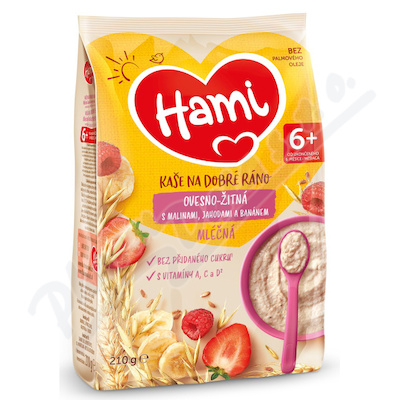 Levně Hami Ml.kaše na dob.ráno oves žito mal.jah.210g 6M