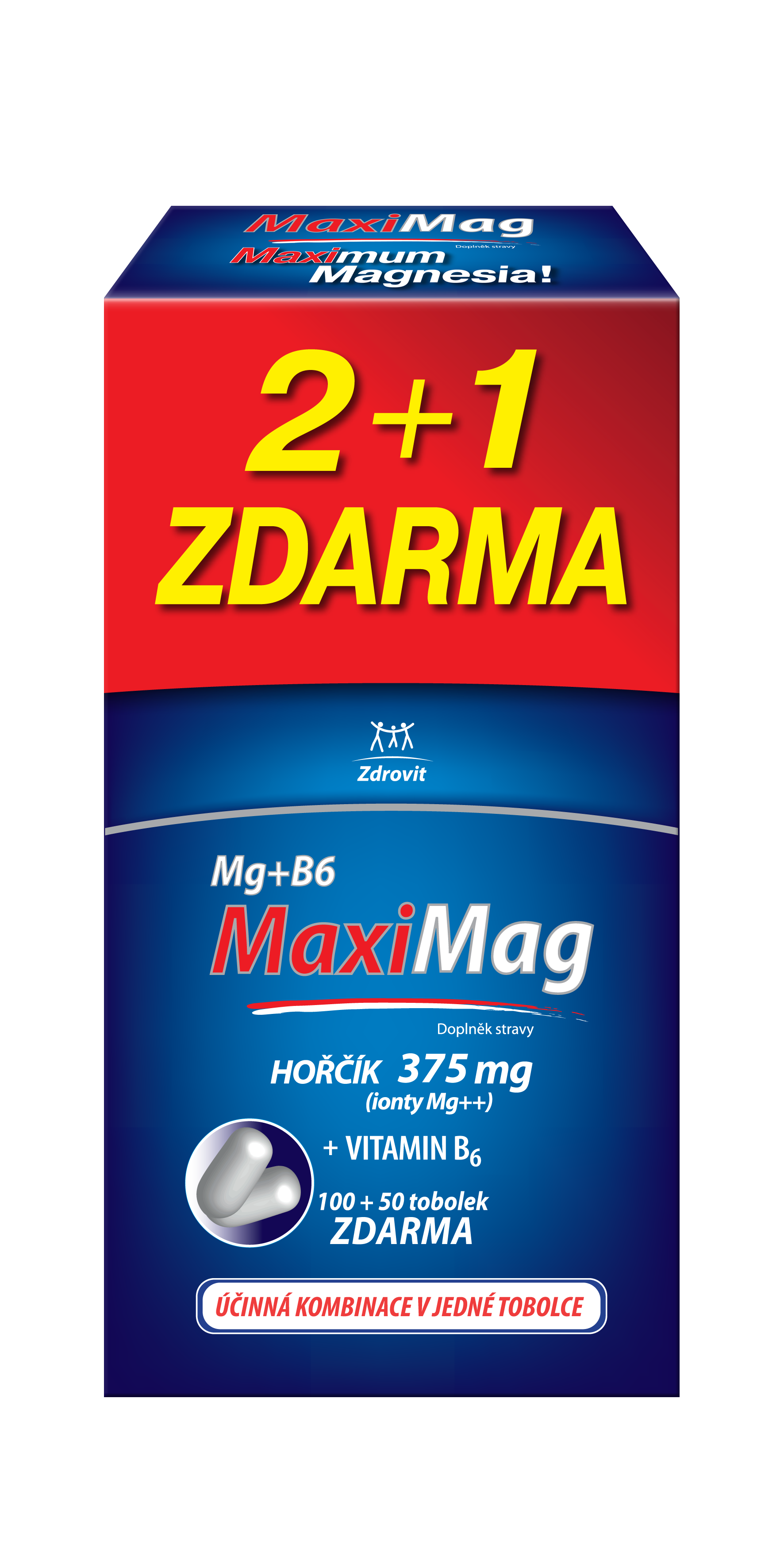 Levně MaxiMag Hořčík 375mg+B6 tob.100+50 ZDARMA