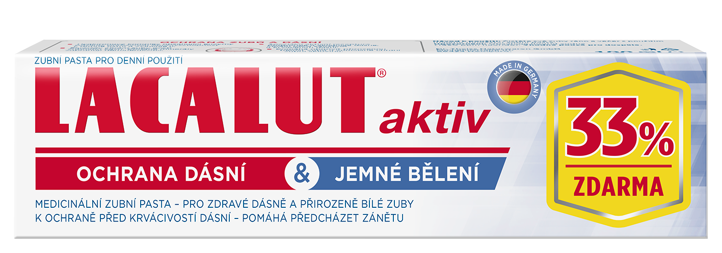 Levně Lacalut Aktiv zubní pasta ochrana dásní & jemné bělení 75ml