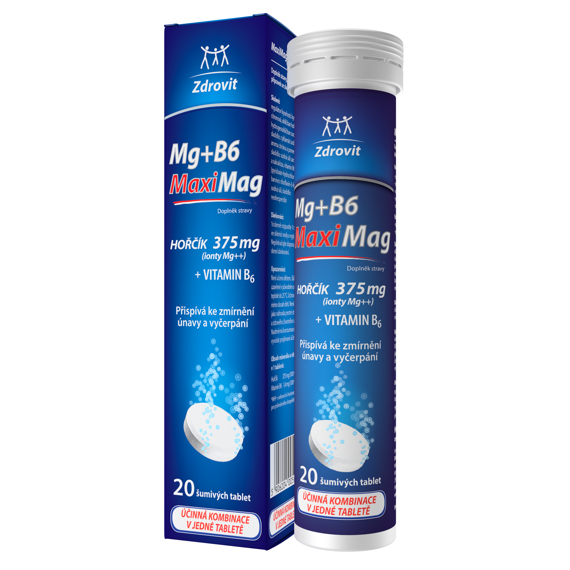 Levně MaxiMag Hořčík 375mg+B6 20 šumivých tablet