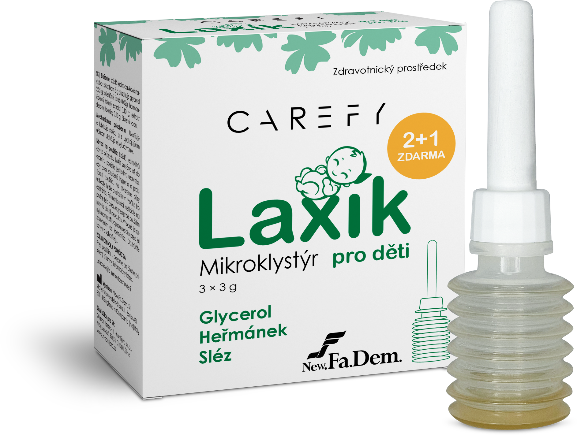 Levně CAREFY Laxík mikroklystýr pro děti 3x3g