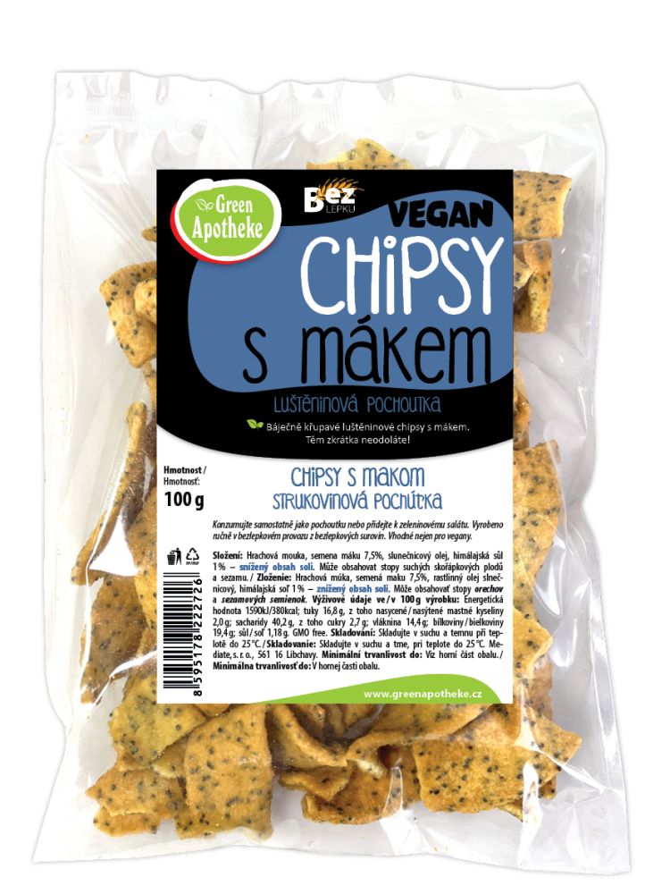 Levně Green Apotheke Chipsy makové 100g