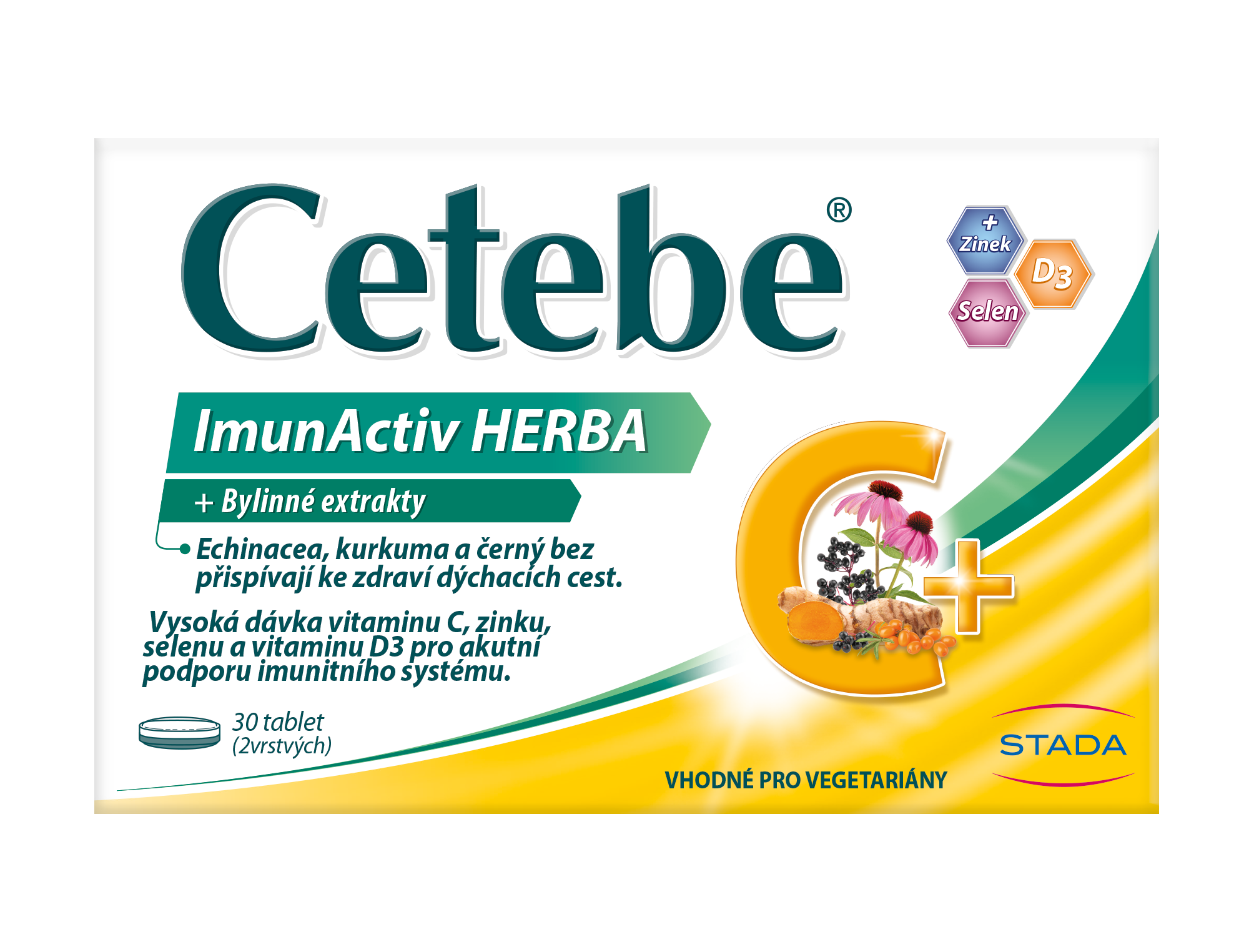 Levně Cetebe ImunActiv HERBA +Bylinné extrakty 30 tablet