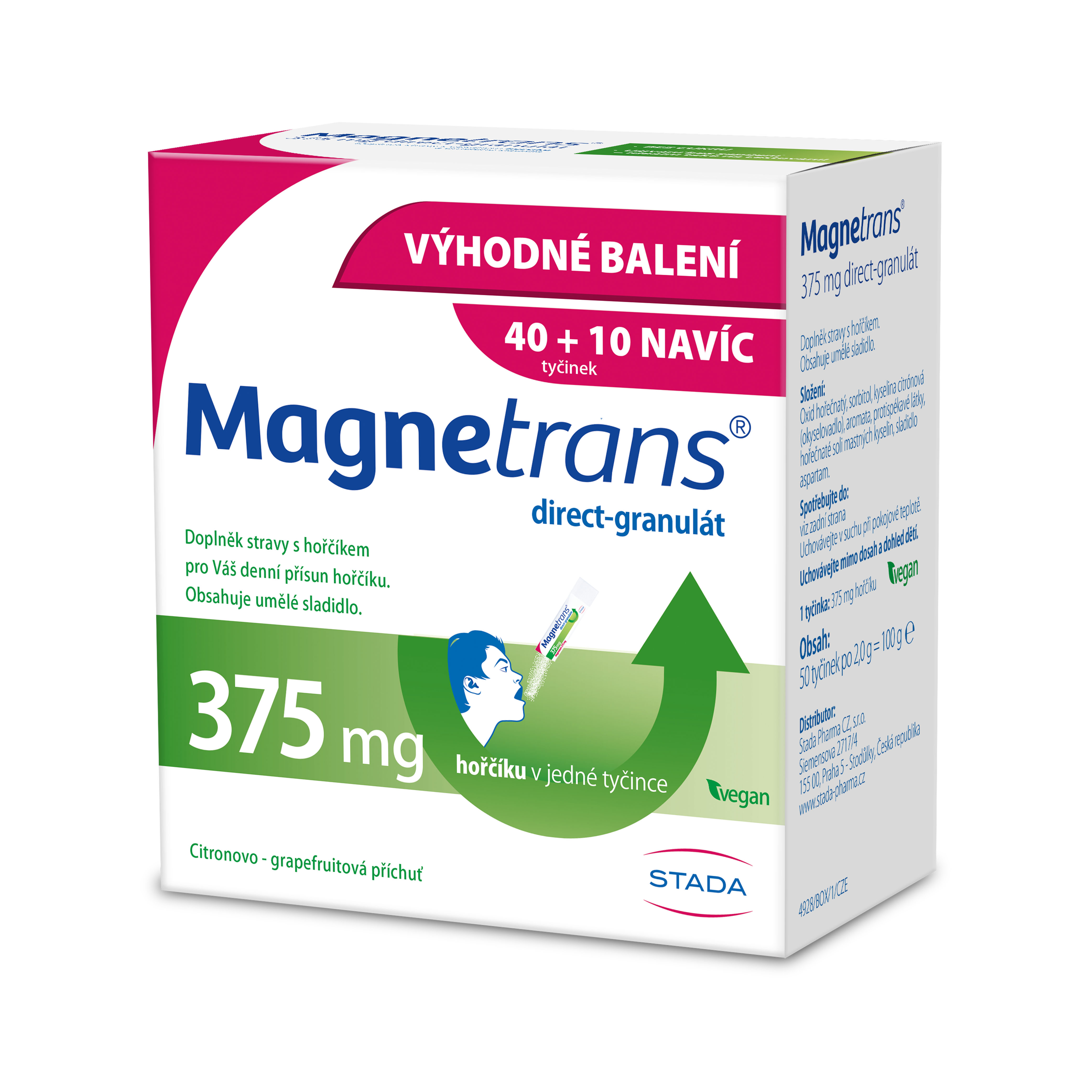 Levně Magnetrans 375mg 40+10 tyčinek granulátu Promo 2024