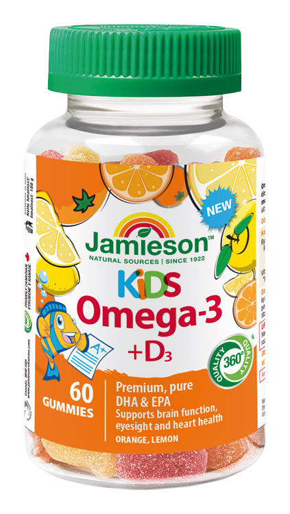 Levně JAMIESON Omega-3 Kids Gummies žvýkací pektinové pastilky pro děti 60 pas.