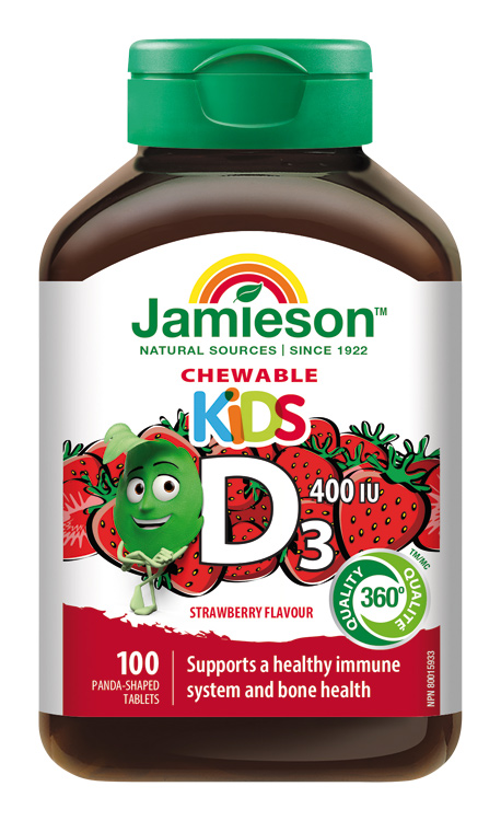 Levně JAMIESON Vitamín D3 Kids jahoda cucací tbl.100