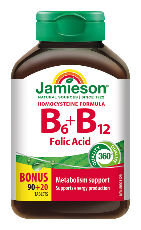 Levně JAMIESON Vitamíny B6 B12+kyselina listová tbl.110
